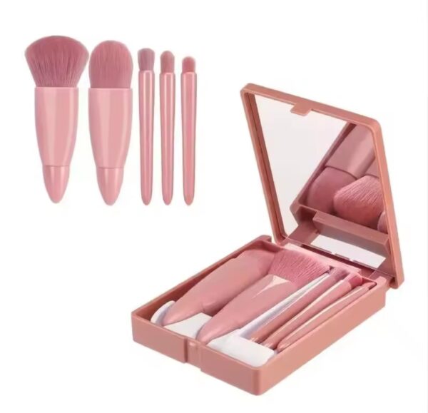 Set Pennelli da Trucco Portatile con Specchio