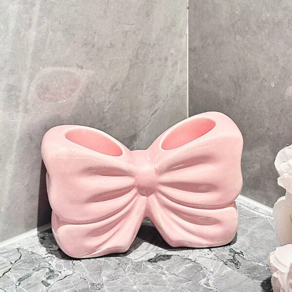 Porta Spazzolini in Ceramica - Elegante e Raffinato, Colore Rosa Pastello