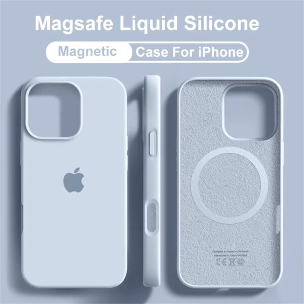 Cover Protettiva per iPhone 16 - Ricarica Wireless -Azzurro pastello